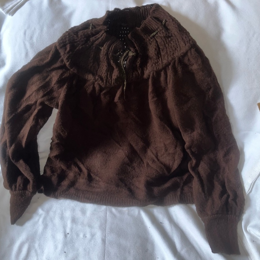 Vintage Pandora Deep Brown Knit Fabric